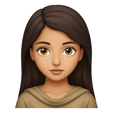 Middle eastern girl with dark brown hair sticker