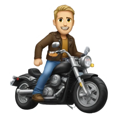 this dude named michal he was riding a motorcycle bigger than a tower sticker