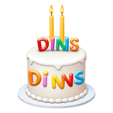Um bolo de aniversário com o nome "Dinis"  sticker