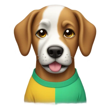 Dog wearing a t shirt sticker