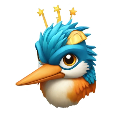 Kingfisher happy birthday sticker