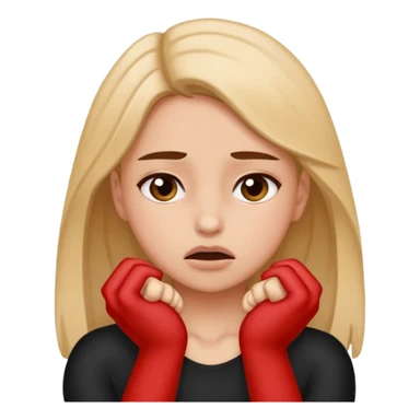 Girl pretending to choking herself out sticker