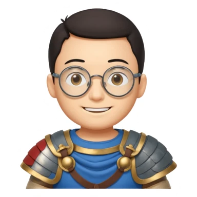 Nobita, wearing gladiator cloth, big round glassed sticker