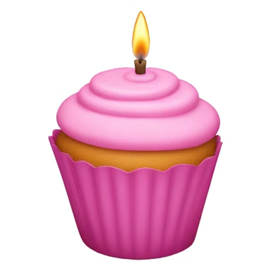 Pink cupcake candle  sticker