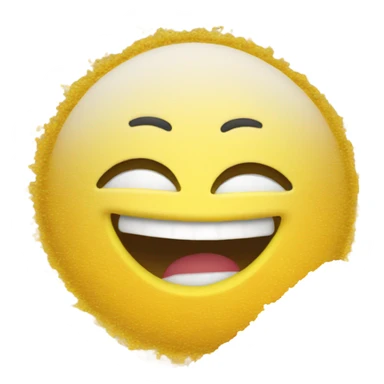 Super happy emoji with a pile of salt infront sticker