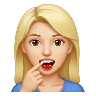 Una mujer mordiendose el dedo, sin la lengua para afuera y que el dedo este más omenos adentrod de la boca sticker