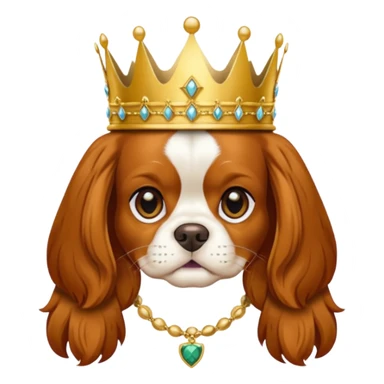 cavalier king charles spaniel wearing a crown sticker