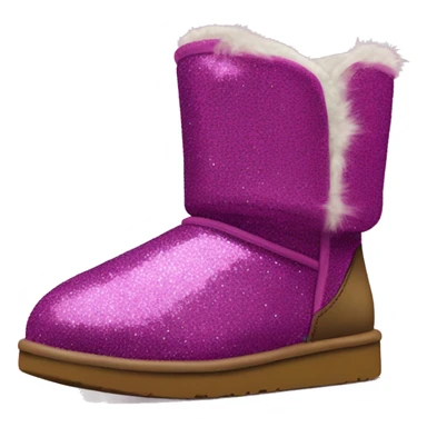 Realistic magenta glitter and fur Ugg boots. sticker