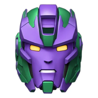 purple green gundam mecha head sticker