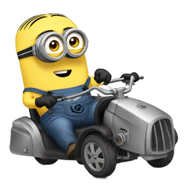 Minion operating a motor vehicle sticker