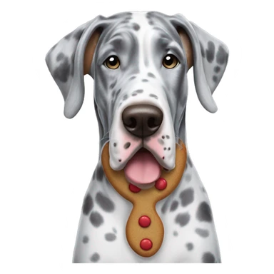 Blue Merle Great Dane dressed as gingerbread man sticker