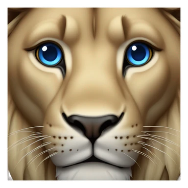 Lion enragé avec les yeux bleu sticker
