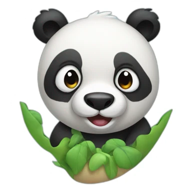 A panda bear mixed with a dino sticker