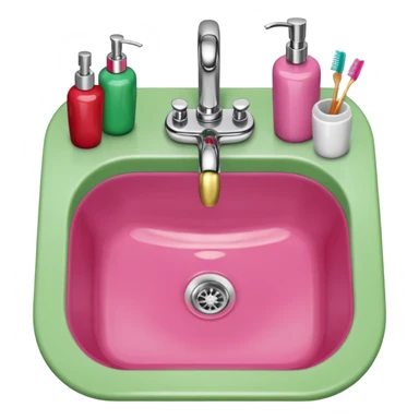 A sink at the hair salon (Pink/Green/Red) sticker