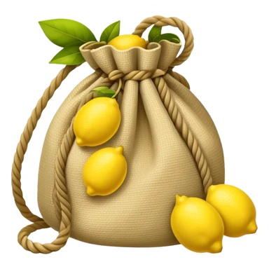 rope bag holding lemons sticker