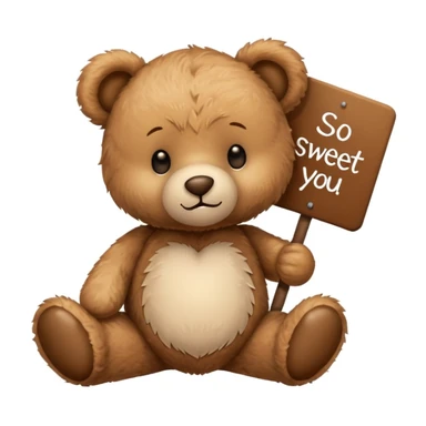 Create an Cute Teddy bear which says so sweet of you. sticker