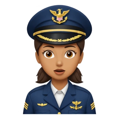 Female navy soldier, crazy face. sticker