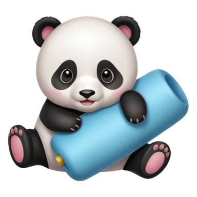 baby panda rolling  sticker