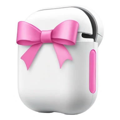 white airpod maxes with pink ribbon sticker