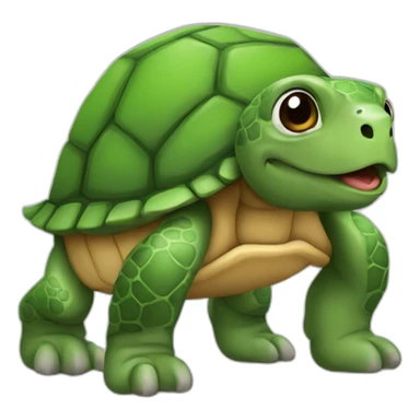 Tortue sur un chien sticker