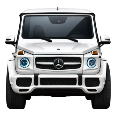 White Mercedes gwagon back sticker