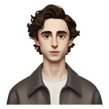 Memoji of Feminine Timothee Chalamet	Androgynous short hair, thrift store fashion	British, actor, artsy	Artsy, philosophical, patient sticker