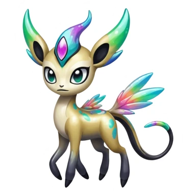 Colorful Shiny Edgy Cool Badass Painted Splashed Exotic Meloetta-Palkia-Venom-Fakémon-creature-hybrid sticker