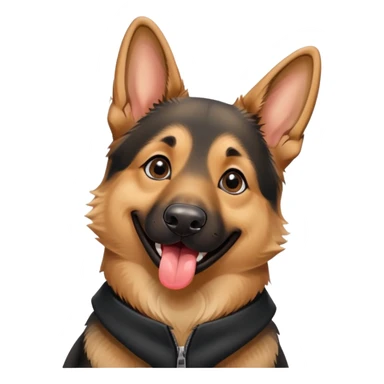 A cute German Shepherd smiling with its tongue out. sticker