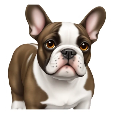 french bulldog white with brown spot on whole ear sticker