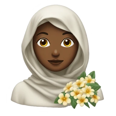 A fully veiled woman with jasime flowers sticker