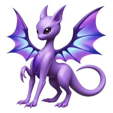 Mewtwo-Lunala-Noibat-Fakémon-hybrid-creature (full body)  sticker