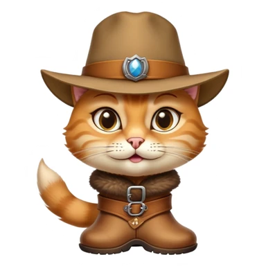 classic Puss in Boots with iconic hat, boots, confident expression sticker