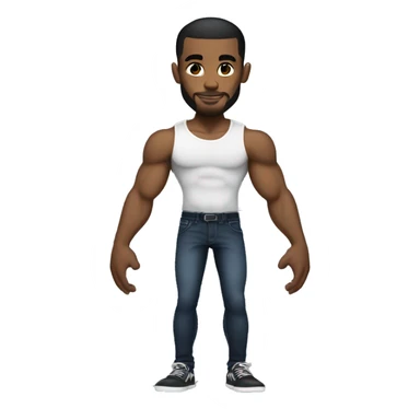 light skin black muscle guy with tattoos and very skinny legs sticker