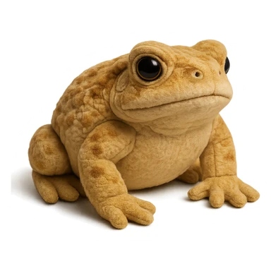 realistic bufo frog doll, plush toy, soft textures, detailed, no background sticker