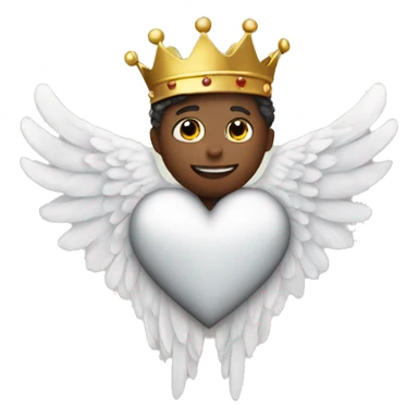 heart with angel wings and a crown up  sticker