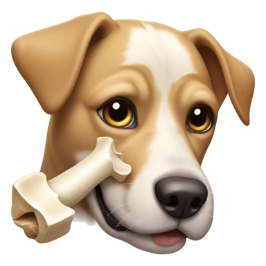 Dog with bone in mouth sticker