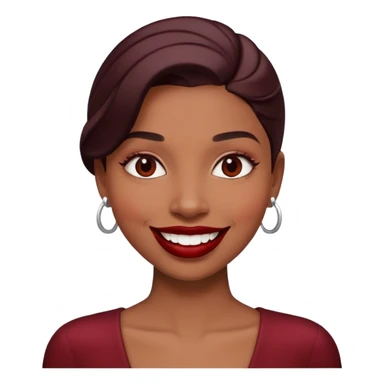 Kiss with dark red lipstick sticker