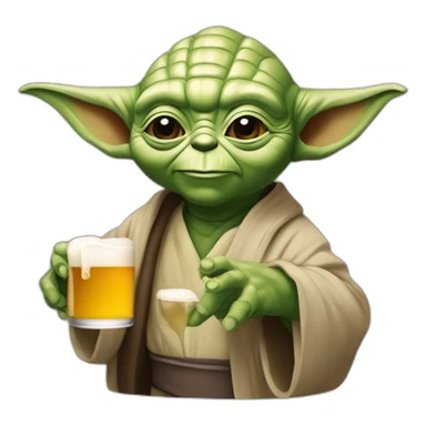 Mètre yoda qui boit une bière sticker