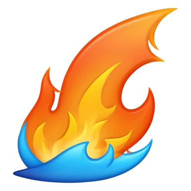 fire streak emoji, playful and modern with blue to orange gradient, vibrant

 sticker