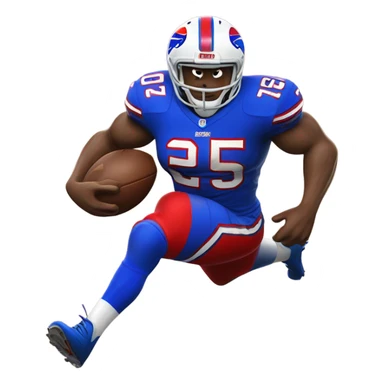 Buffalo bills football player scoring a touchdown sticker