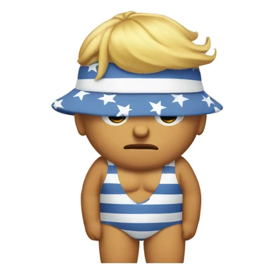 trump in a bathing suit sticker