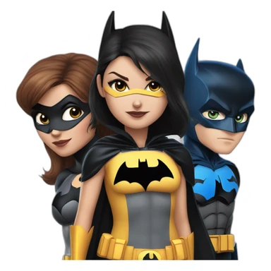 batman batgirl robin nightwing in a row sticker