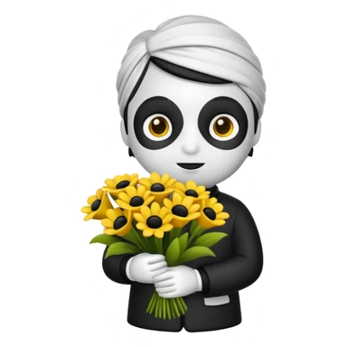 Cute Calimero with a bouquet sticker