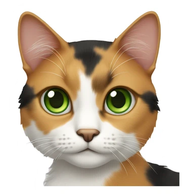 Calico cat with green eyes sticker