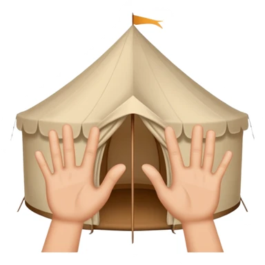 Two hands touching all finger tips shaped like a tent sticker