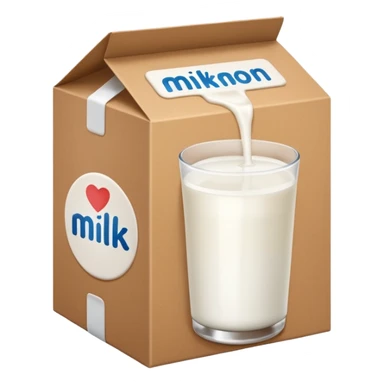 a box of milk have the label word "MILK" sticker
