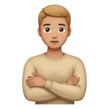 Person crossing there arms over there neck sticker