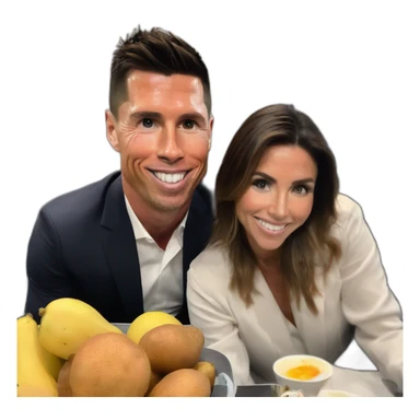 Ronaldo qui met une patate a Messi en même temps de faire une photo de lui sur snap qui envois a sa copine sticker