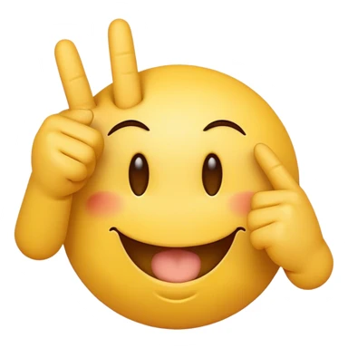 Yellow smiley emoji  with middle fingers￼￼ sticker