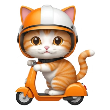 A cat riding a scooter sticker